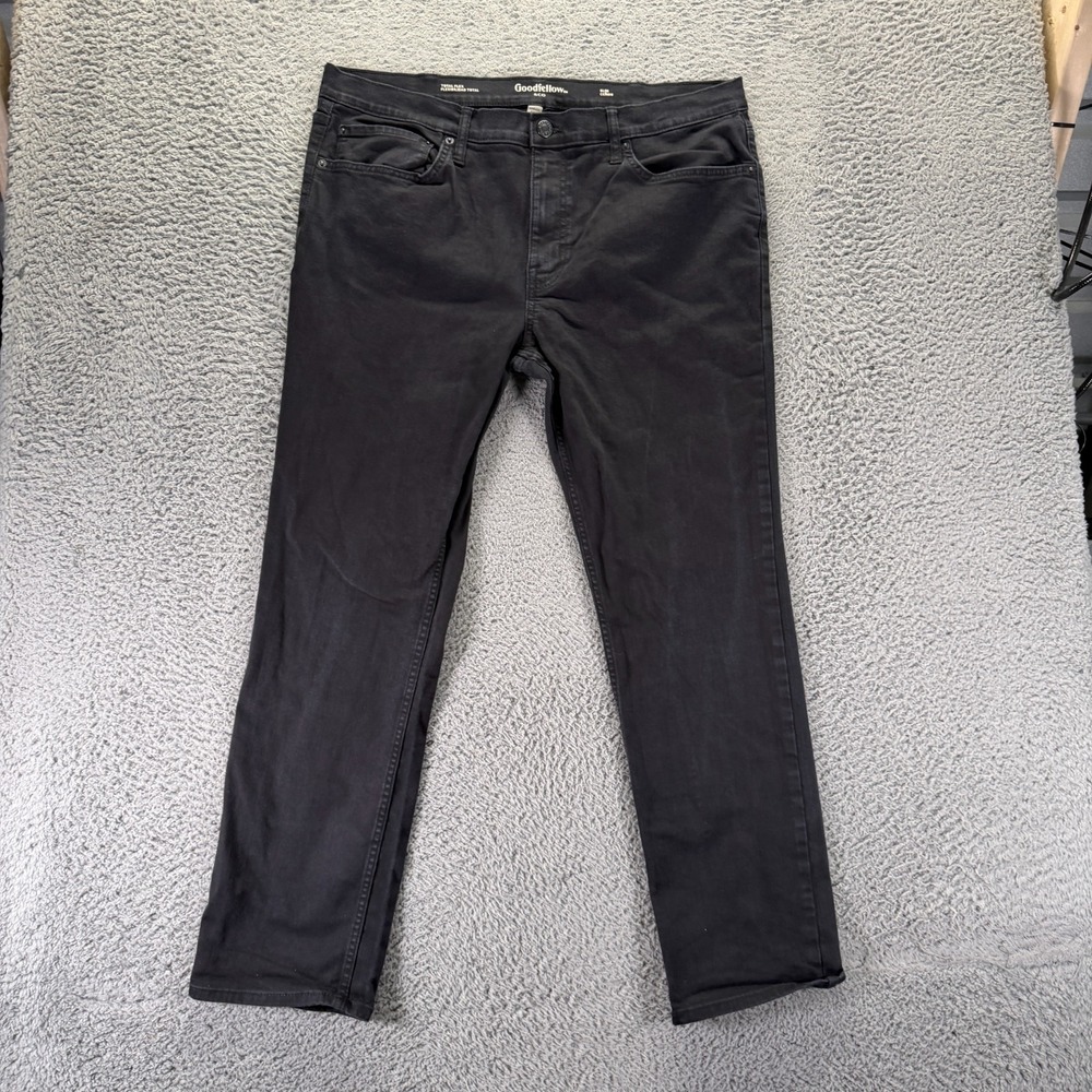 Goodfellow Total Flex Jeans Mens 40x32 Black Cotton Denim Straight Slim Stretch